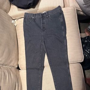Gently used 10” high rise skinny black wash jeans